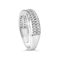 10K White Gold 1/2 Cttw Princess Diamond Split Shank Band Ring