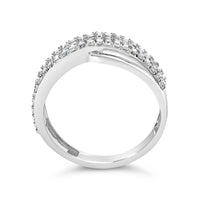 10K White Gold 1/2 Cttw Princess Diamond Split Shank Band Ring