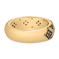 10K Yellow Gold Plated .925 Sterling Silver 3/8 Cttw Champagne Diamond Geometric Style Band Ring - Size 7