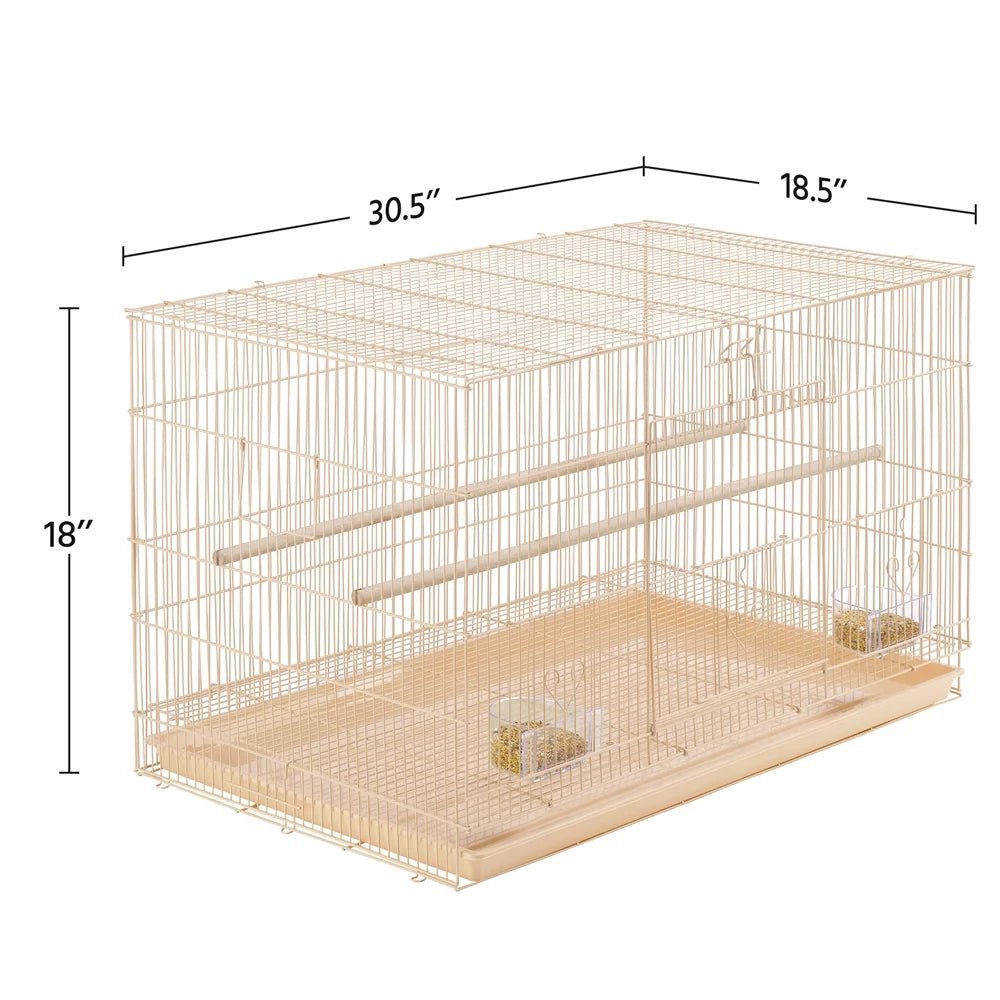 30" Bird Cage with Slide-Out Tray and Wood Perches - BIG FRENCHIES