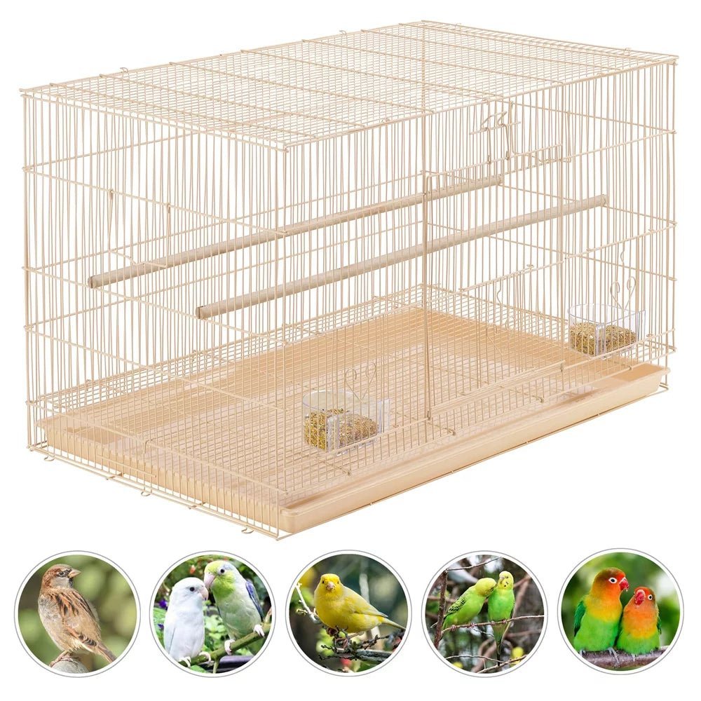 30" Bird Cage with Slide-Out Tray and Wood Perches - BIG FRENCHIES