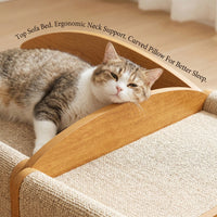 Multi-Style Double-Layer Cat Scratcher House, 2-Tier Large Cat Villa Bed With Corrugated Cardboard, Interactive Hanging 