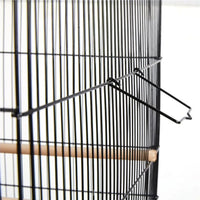 30.5'' Metal Cage with Wood Perches for Small birds, Black