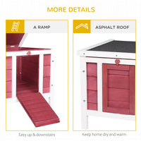 Small Wooden Rabbit Hutch Bunny Cage Guinea Pig Cage Duck House Dog House with Openable & Waterproof Roof, for Rabbits, 