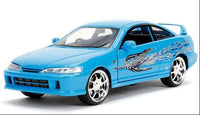 Mia's Acura Integra RHD (Right Hand Drive) Blue "The Fast and the Furious" Movie 1/24 Diecast Model Car by Jada
