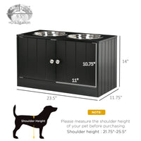 Large Elevated Dog Bowls with Storage Cabinet Containing Large 44L Capacity, Raised Dog Bowl Stand Pet Food Bowl Pet Fee