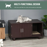 Cat Litter Box Enclosure, Hidden Litter Box Furniture, Cat House End Table Washroom with Scratching Pad, for Indoor Cats