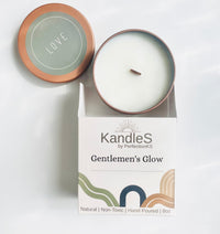 Gentlemen’s Glow Luxury Candle | 8oz Non-Toxic Soy Candle with Wooden Wick | Clean Burn