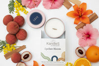Lychee Bloom Luxury Candle | 8oz Non-Toxic Soy Candle with Wooden Wick | Clean Burn