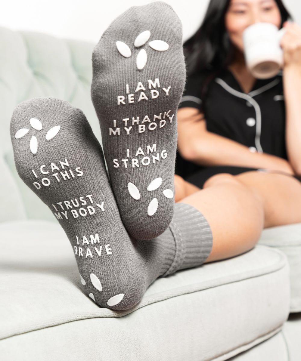 Birthing Affirmation Hospital Socks - BIG FRENCHIES