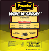 Pyranha Horse Wipe N' Spray RTU Citronella Equine Fly Protection 1 Gallon