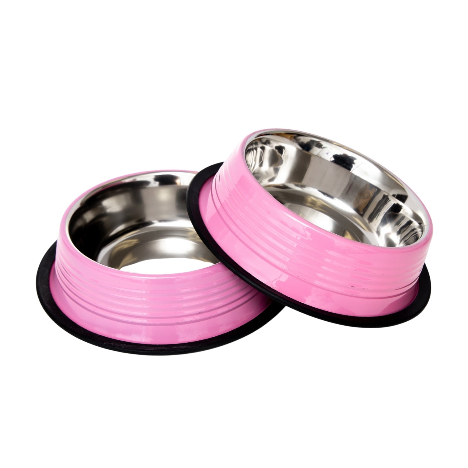 Country Living Set of 2 Ribbed Non-Slip Pet Bowls – Carnation Pink - BIG FRENCHIES