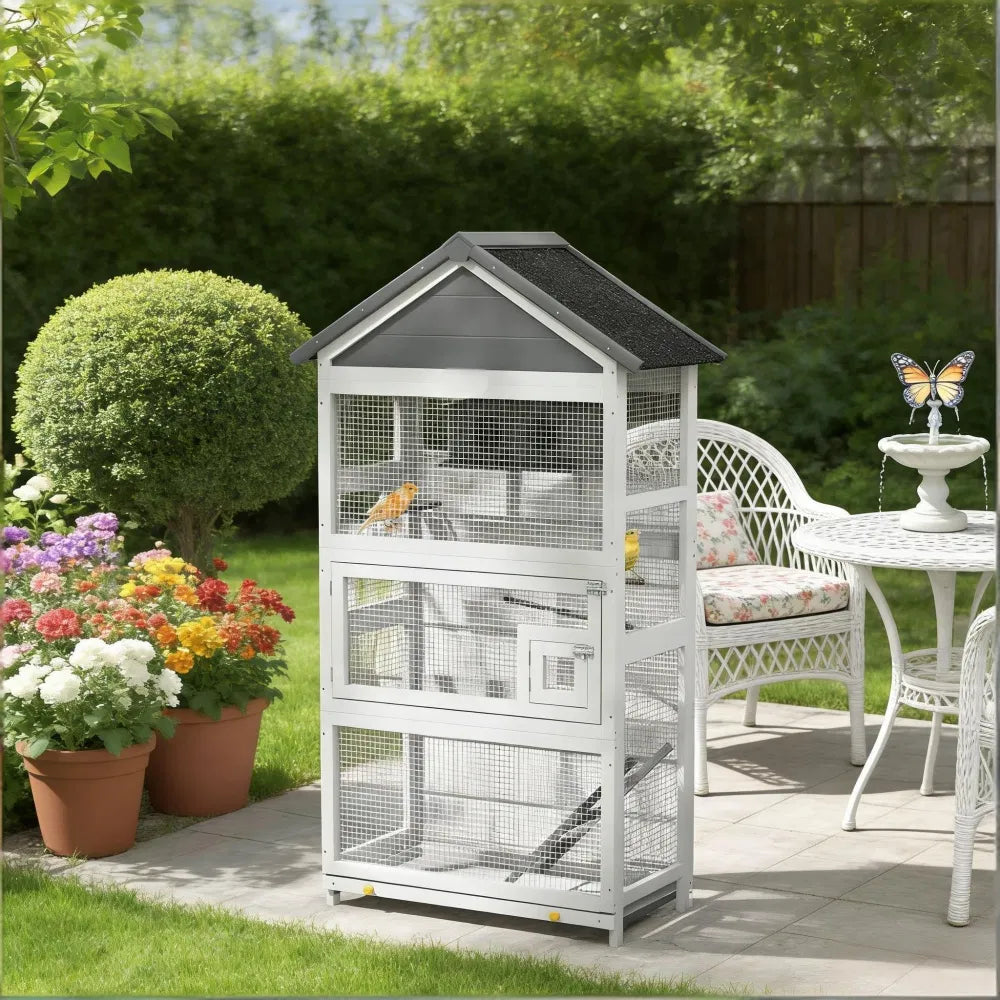 Bird Cage Starter Kit with Detachable Rolling Stand