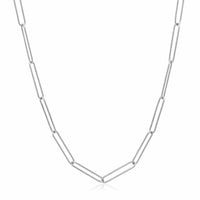 14k White Gold Wire Paperclip Chain (2.7mm)