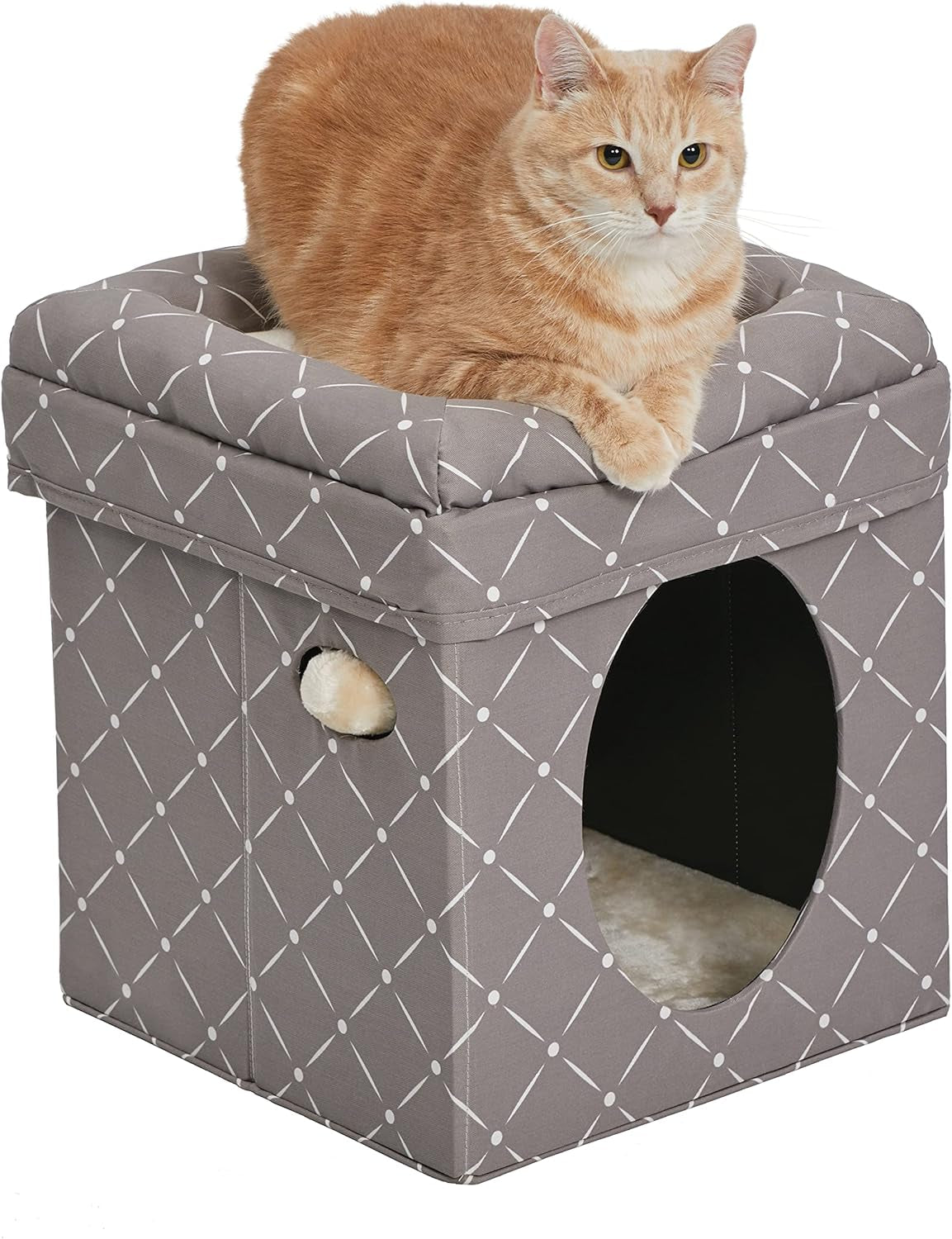 Cat Hous in Fashionable Mushroom Diamond Print - BIG FRENCHIES