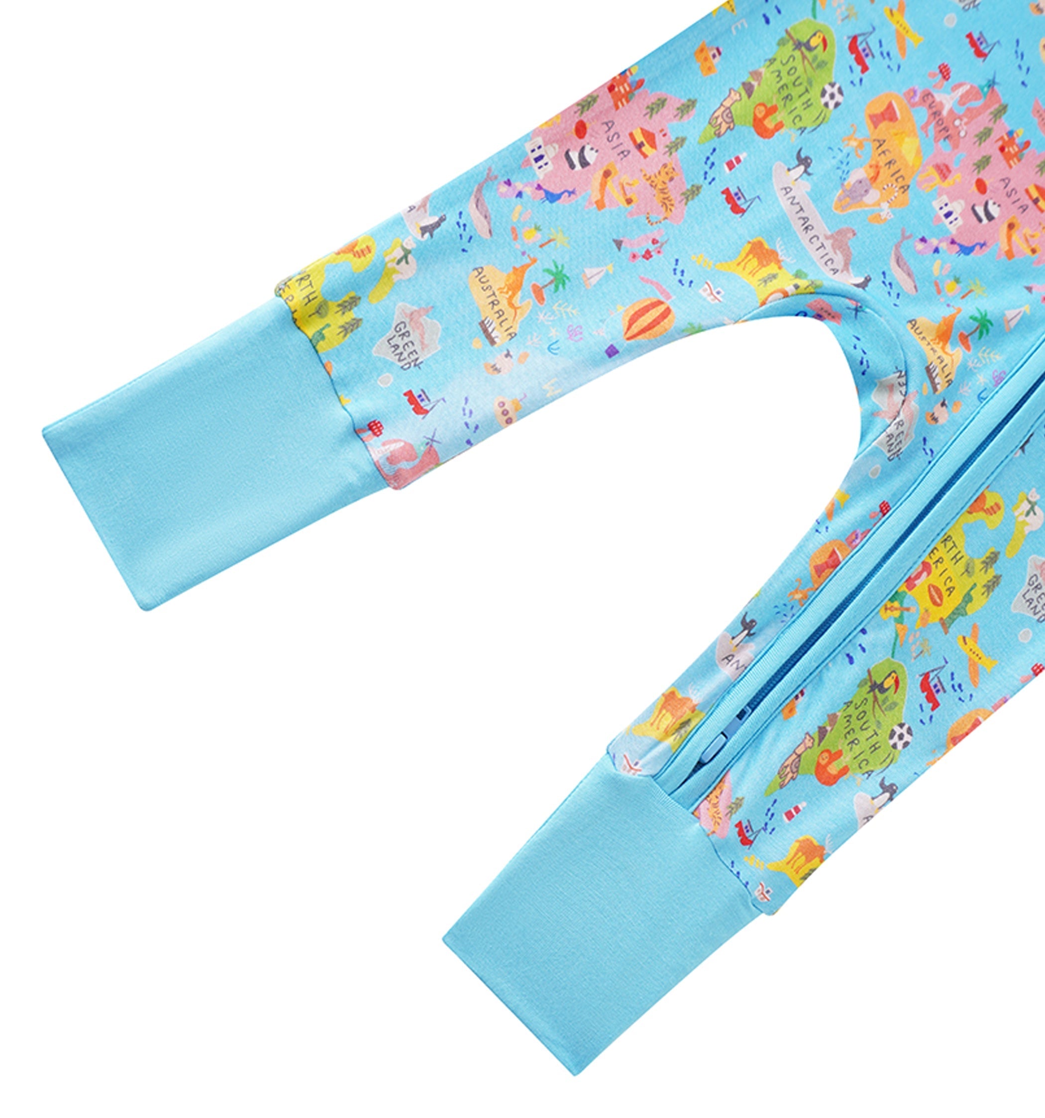 PoshTOT World Map Bamboo Baby Convertible Zippy Romper