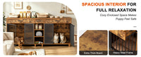 Large Wooden Dog Crate Furniture, Multi-Functional Pet Cage Cabinet with Storage