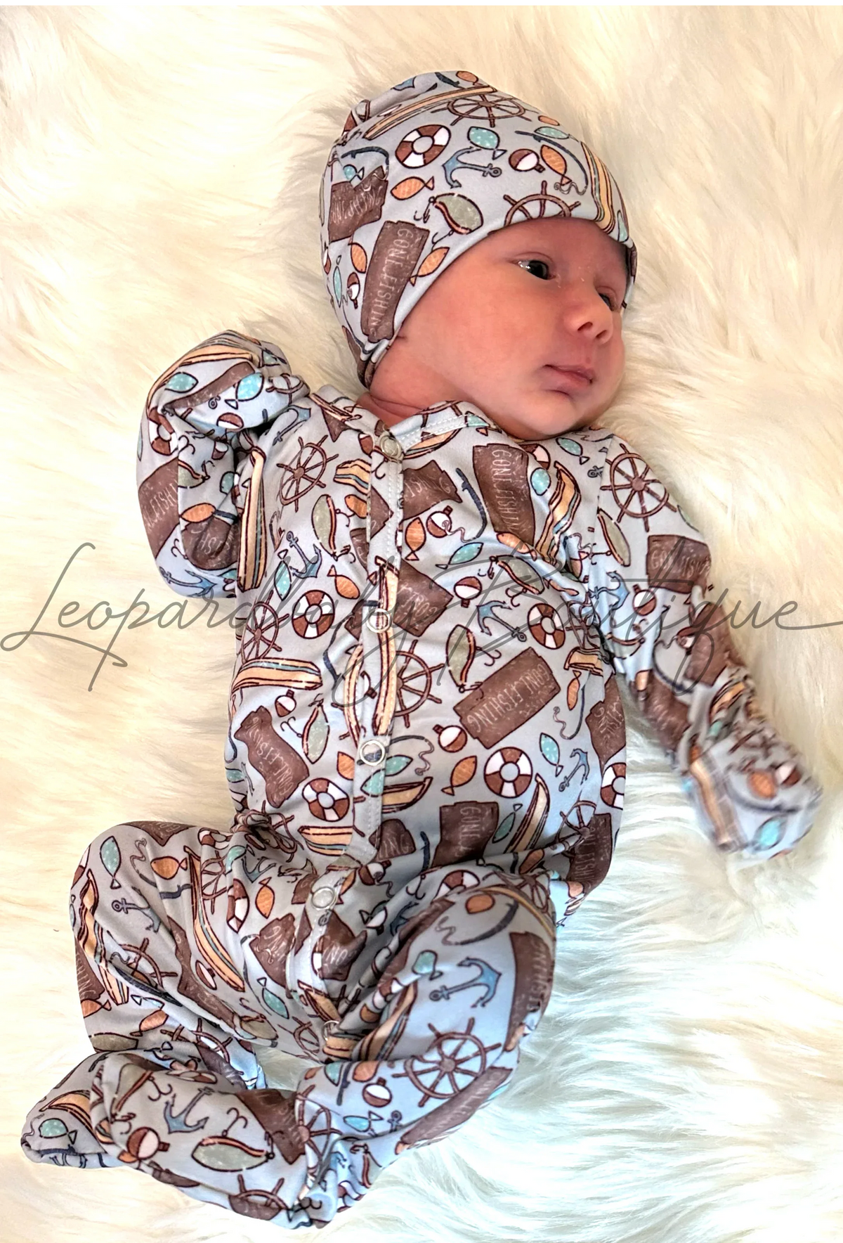 NEWBORN gone fishing sleeper Set - BIG FRENCHIES