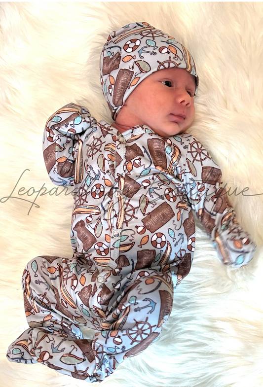 NEWBORN gone fishing sleeper Set - BIG FRENCHIES