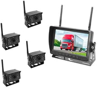 FalconEye Electronics 2nd Generation 200-300Ft Wireless Range Backup Camera for Trucks, Fleets. HD, 7inch LCD (4 Cam System)