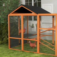 Wooden Chicken Coop Run For 6 -10 Chickens, Hen House Add-On With Storage, Perches,Multiple Packages