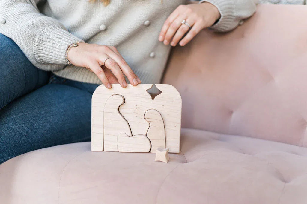 Modern Simple Wooden Nativity Scene Christmas Puzzle - BIG FRENCHIES