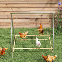Chicken Perch for Coop, Chicken Roosting Bars with 2 Swings, Coop Accessories for Farm, Backyard, Silver