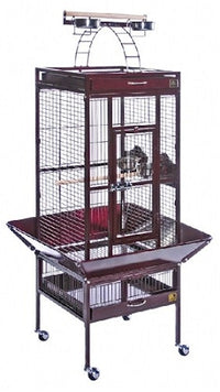 Prevue Pet Products Small Wrought Iron Select Bird Cage 3151 in Pewter, Play Top Cage with Caster Stand