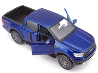2019 Ford Ranger Lariat Sport Pickup Truck Dark Blue Metallic 1/27 Diecast Model Car by Maisto