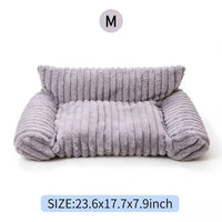 Cute Cat Couch For Pets - Fluffy Cat Beds With Premium Soft Corduroy Fleece, Fuzzy Cats Beds For Indoor Cats With Remova