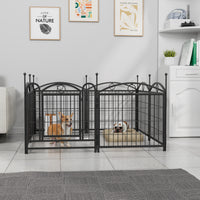 Dog Playpen Indoor 24 inch 8 Panels Metal Dog Pen Pet Dog Fence Outdoor Exercise Pen with Doors, Heavy Duty Dog Fence Pu