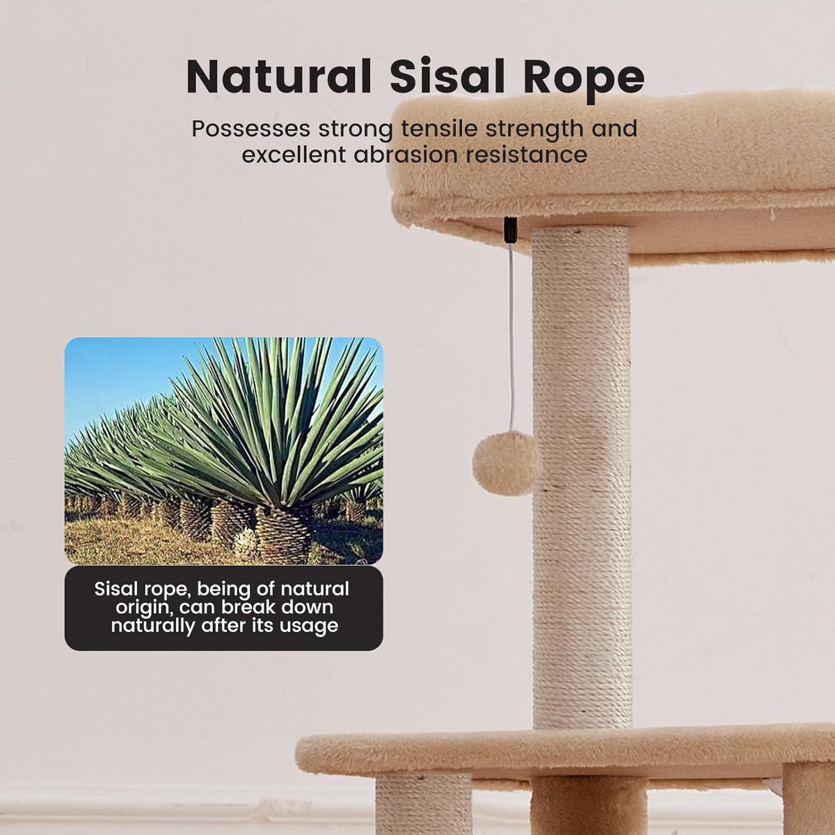 Gardner Pets Large Cat Tree For Medium To Large Cats, Heavy-Duty Cat Tower With Scratch Post And Washable Top Perch. Sel