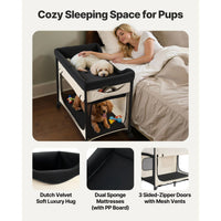 Elevated Lounge Dog Bed XL, Foldable Raised Dog Bed Cot For Large Dogs & Cats, Portable Pet Bed With Wheels, 600D Oxford