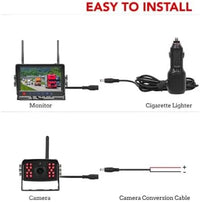FalconEye Electronics 2nd Generation 200-300Ft Wireless Range Backup Camera for Trucks, Fleets. HD, 7inch LCD (4 Cam System)