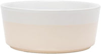 Waggo Dipper Ceramic Dog Bowl for Small and Large Breeds - Heavyweight and Durable Pet Food and Water Dish Crock, Dishwasher Safe, Modern (Large, Buttercream)