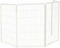 FXW Homeplus Unleashed Indoor Dog Playpen - Stress-Free and Safe Play, Heavy Duty 45 Inch 4 Wire Panels Dog Pen for Large Dogs, White│Patented