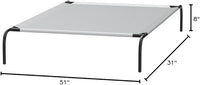 Amazon Basics Cooling Breathable Elevated Dog Bed with Metal Frame for Large Dogs, 51 x 31 x 8 Inch, Grey