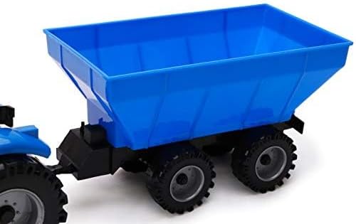 Toyland Friction Powered Farm Tractor with Trailer - Blue Tractor & Trailer - image 3