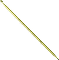 addi addiDuett 3.5mm lime crochet hook with knitting needle tip, about 6 inches long