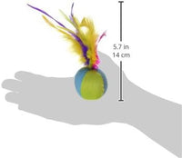 SmartyKat (2 Count) Flutter Balls Feather Cat Toys - Multi Color, 2 Count