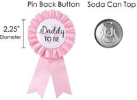 FAMOORE Pink Baby Shower Badge Pin, Mom & Dad to Be Badge - image 4