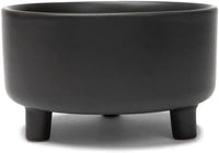Waggo Uplift Ceramic Dog Bowl for Small Medium and Large Breeds - Heavyweight and Durable Pet Food and Water Dish Crock, Dishwasher Safe, Modern, Elevated Feeder (Black, Medium)
