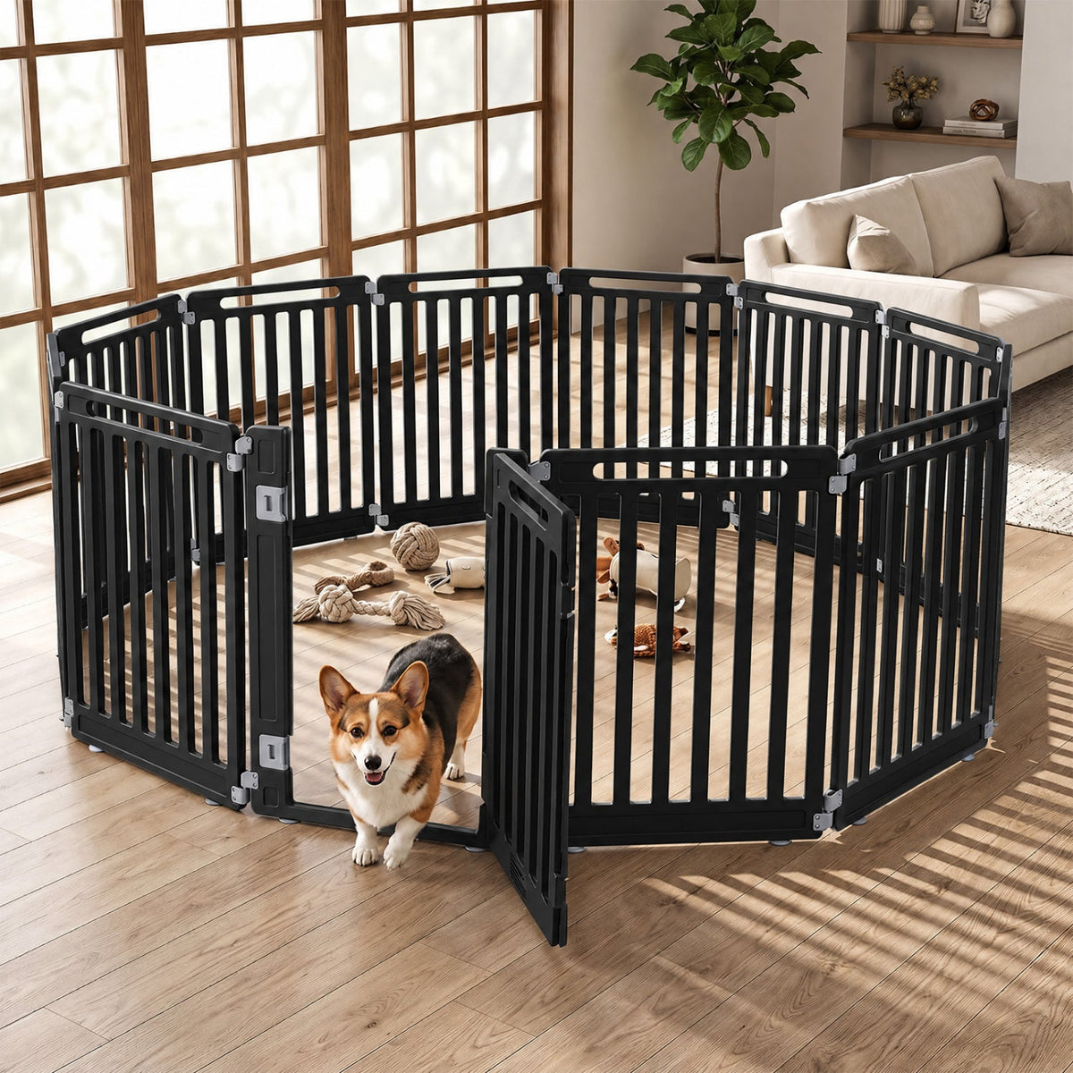 12-Panel Dog Playpen 31.5" Height Indoor Outdoor Pet Fence