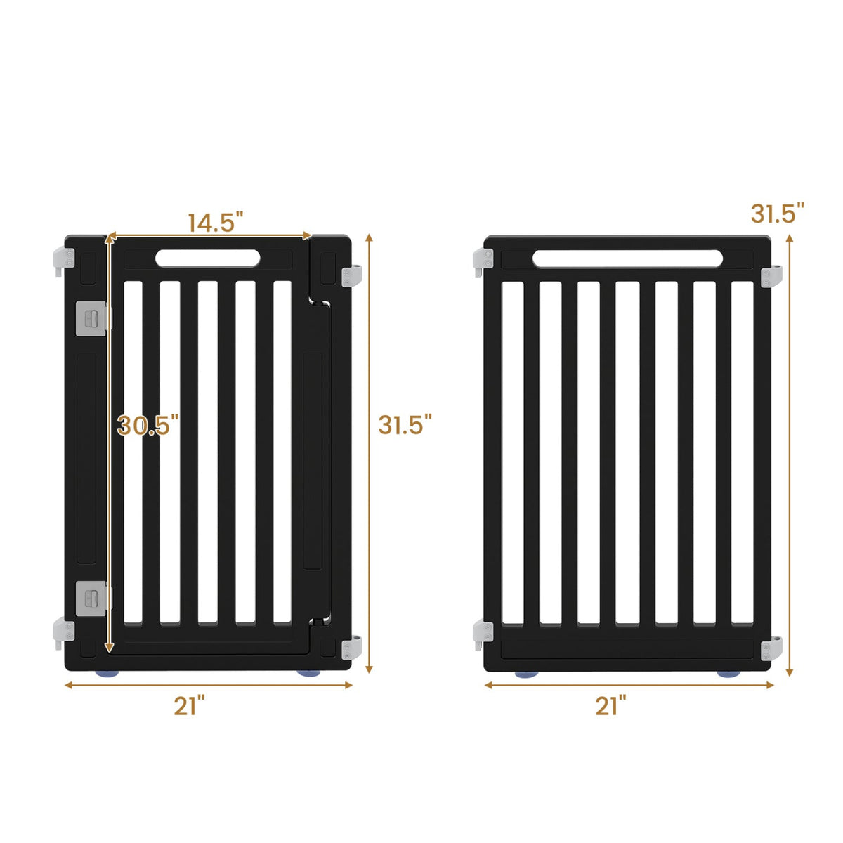 16-Panel Dog Playpen 31.5" Height Indoor Outdoor Pet Gate