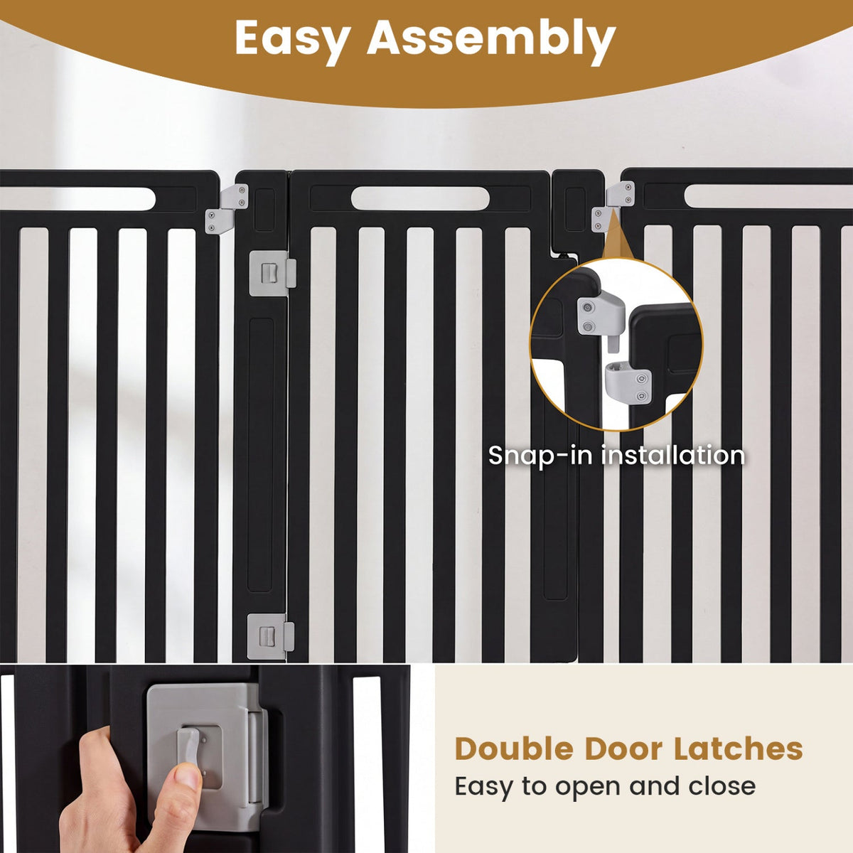 16-Panel Dog Playpen 31.5" Height Indoor Outdoor Pet Gate