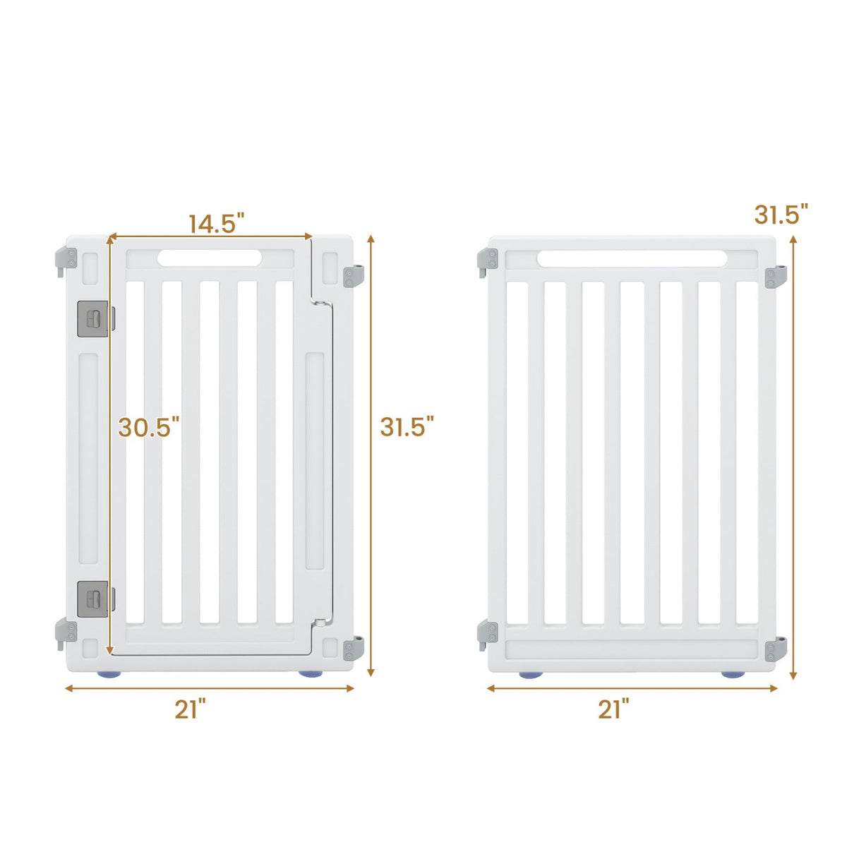 16-Panel Dog Playpen 31.5" Height Indoor Outdoor Pet Gate