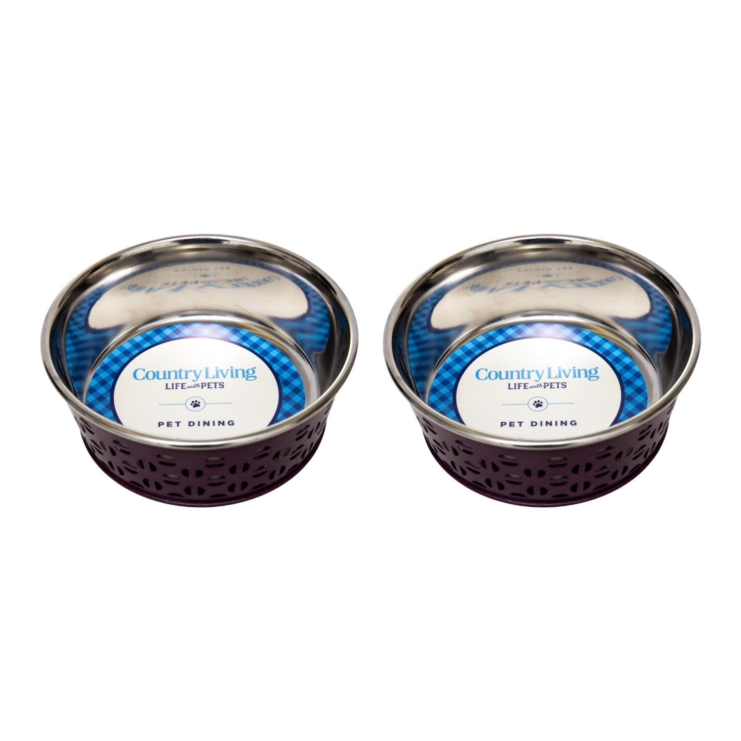 Country Living Set of 2 Stainless Steel Dog Bowls – Farmhouse Style, Ideal for Small to Medium Dogs - BIG FRENCHIES