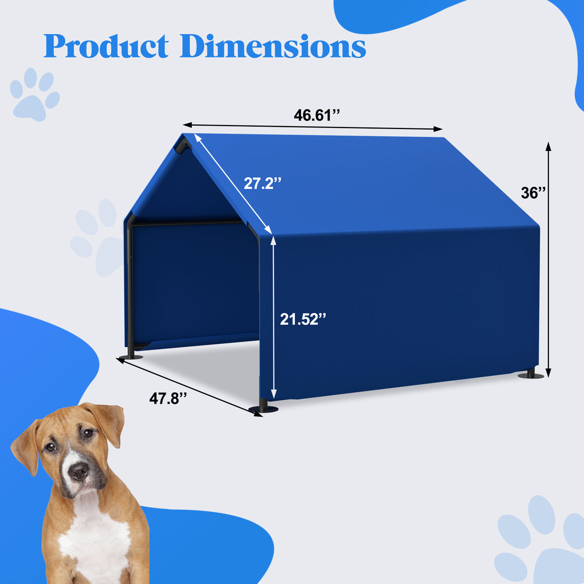 Dog Shade Shelter Outdoor Tent for Small Medium Dogs, Waterproof Sun Protection Pet House for Dogs, Small Animals and Li