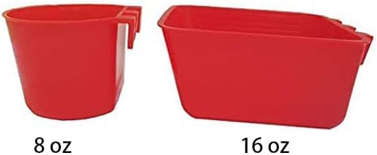 Cage Cups Birds Feeders Seed Bowl Chicken Feeding Watering Dish - 5PCS Large Red - image 2