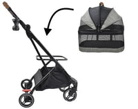 ROODO Fashion 3-in-1 Dog Cat Stroller with Detachable Carrier&Car Seat Combo Best Lightweight Folding Portable All-Terrain Travel Pet Gear Puppy Doggie Kitty Stroller for up to 30 lbs(Grey Lattice)